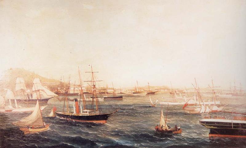 unknow artist Confederate Blockade Runners at St.George-s Bermuda oil painting image